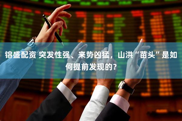 镕盛配资 突发性强、来势凶猛，山洪“苗头”是如何提前发现的？