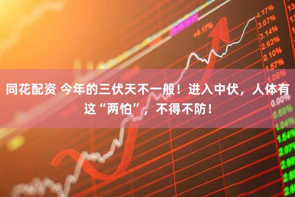 同花配资 今年的三伏天不一般！进入中伏，人体有这“两怕”，不得不防！